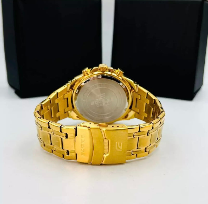 1ª Linha Edifice - dourado e azul - Pulseira de aço - À PROVA D'ÁGUA - cod70