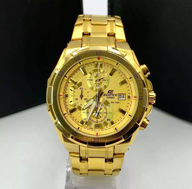 Linha Diamante Edifice Funcional - dourado - Pulseira de aço - À PROVA D'ÁGUA - cod100