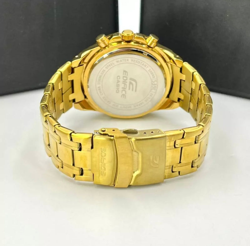 1ª Linha Edifice - dourado e preto - Pulseira de aço - À PROVA D' ÁGUA - cod60