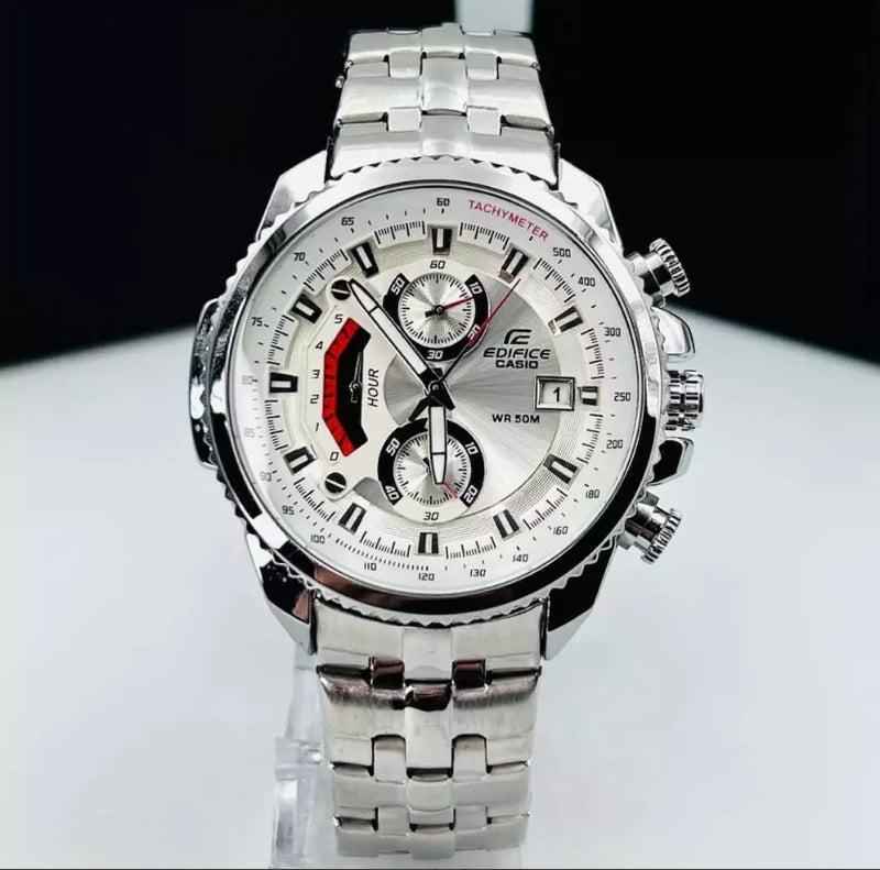 Linha Diamante Edifice 100% Funcional - prata - Pulseira de aço - À PROVA D' ÁGUA - cod100