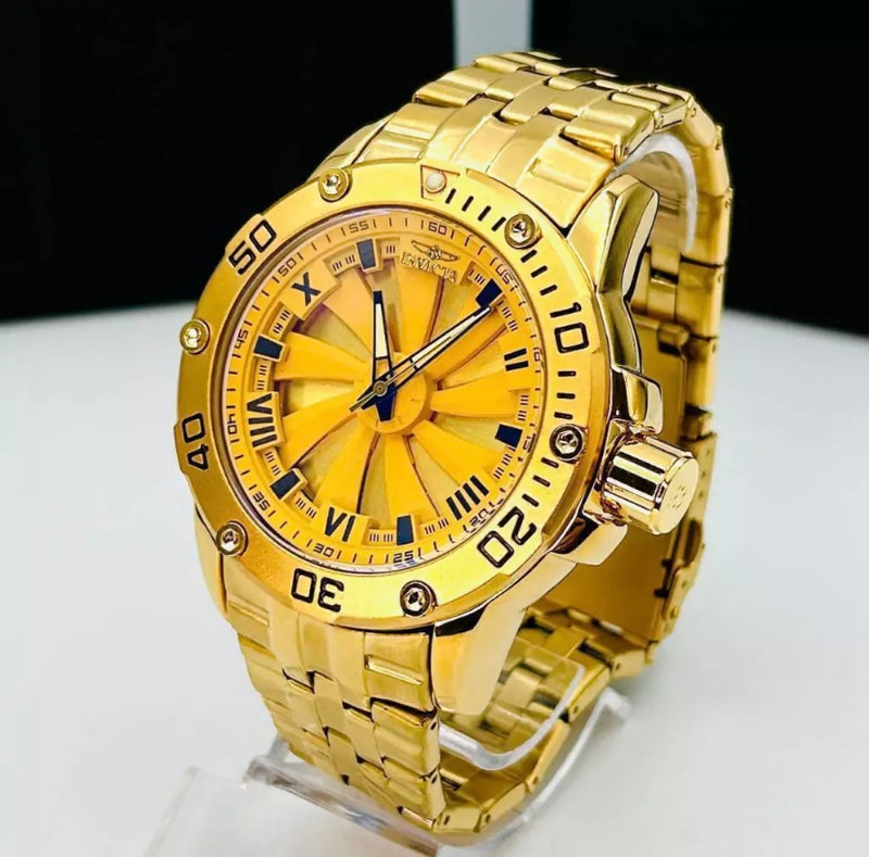 1ª Linha - Roleta SS - dourado e amarelo- Pulseira de aço - À PROVA D'ÁGUA - cod80