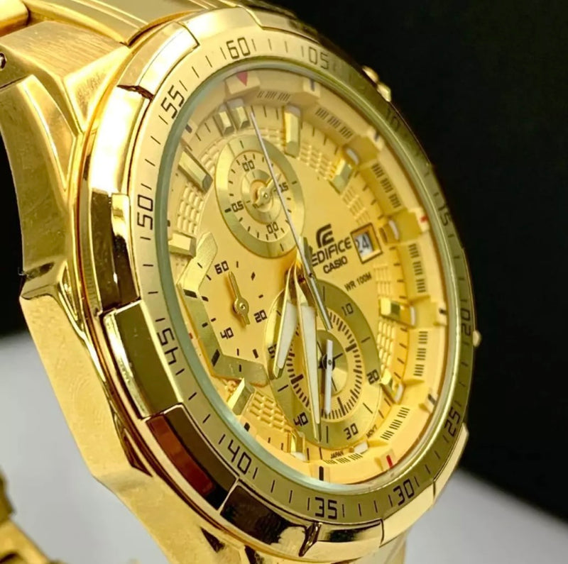 Linha Diamante Edifice Funcional - dourado - Pulseira de aço - À PROVA D'ÁGUA - cod100