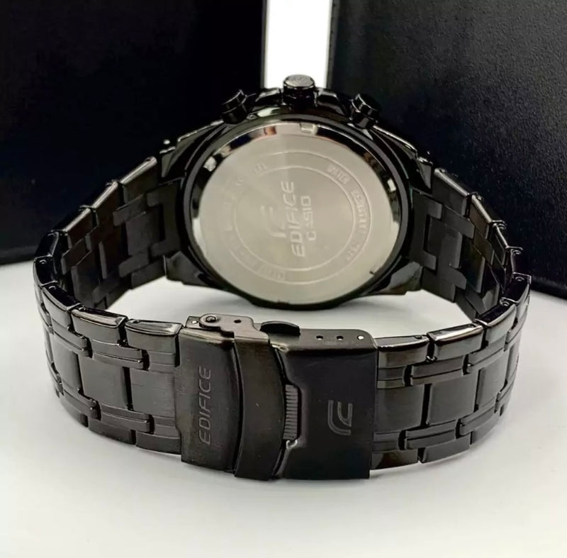 1ª Linha Edifice - preto e dourado - Pulseira de aço - À PROVA D'ÁGUA - cod85