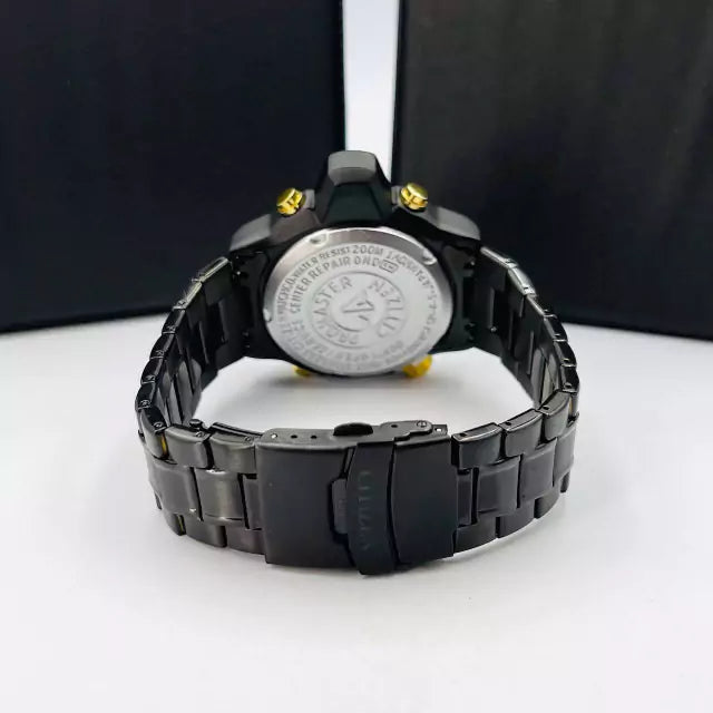 Linha Diamante Aqualand Full Metal - preto e dourado - Pulseira de aço - À PROVA D'ÁGUA - cod115