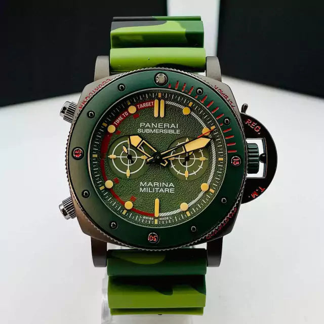 1ª Linha - Marina Militare - verde camuflado e grafite - Pulseira de borracha - À PROVA D'ÁGUA - cod70