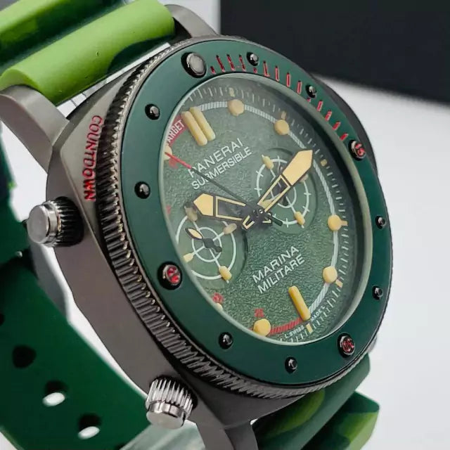 1ª Linha - Marina Militare - verde camuflado e grafite - Pulseira de borracha - À PROVA D'ÁGUA - cod70