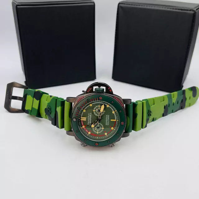 1ª Linha - Marina Militare - verde camuflado e grafite - Pulseira de borracha - À PROVA D'ÁGUA - cod70