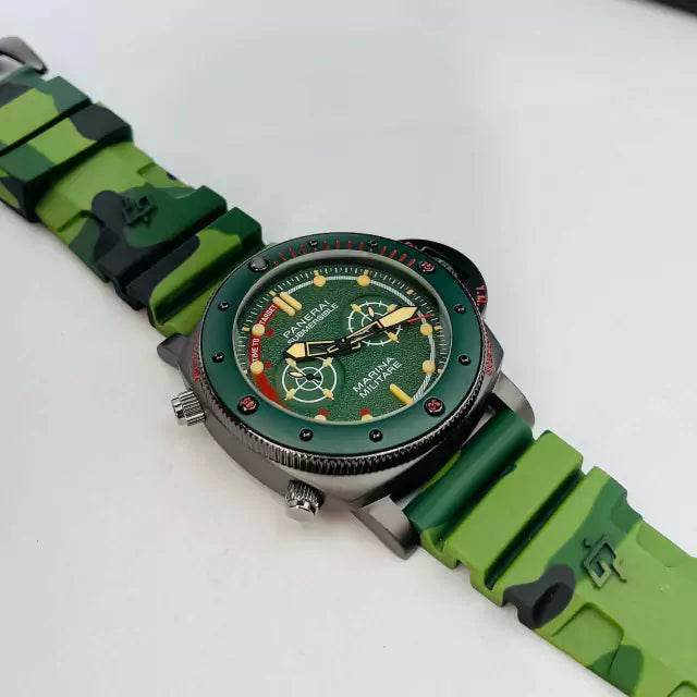 1ª Linha - Marina Militare - verde camuflado e grafite - Pulseira de borracha - À PROVA D'ÁGUA - cod70