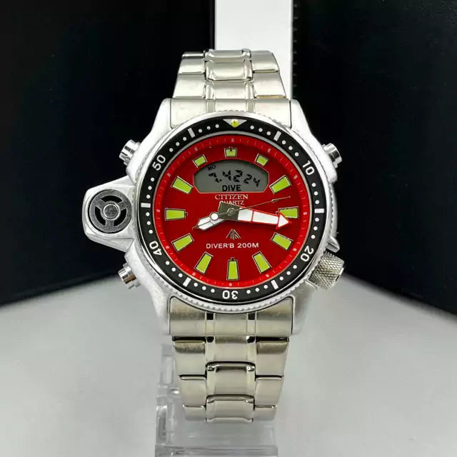 Linha Diamante Aqualand Full Metal - prata, vermelho e verde - Pulseira de aço - À PROVA D'ÁGUA - cod65