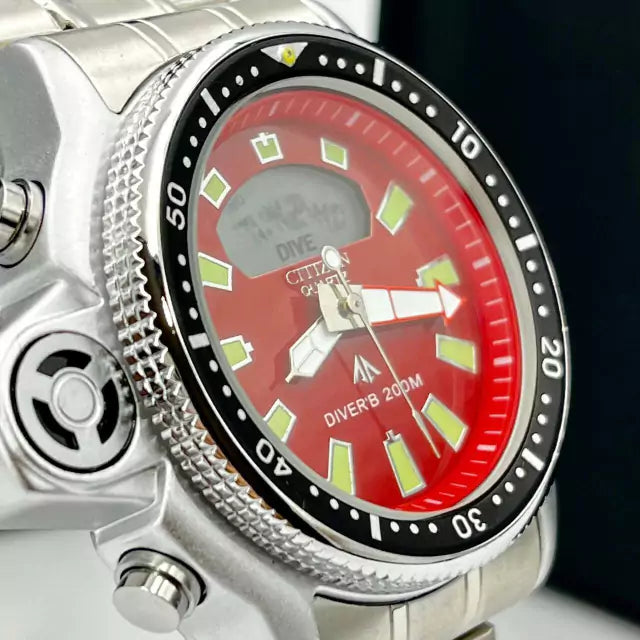 Linha Diamante Aqualand Full Metal - prata, vermelho e verde - Pulseira de aço - À PROVA D'ÁGUA - cod65