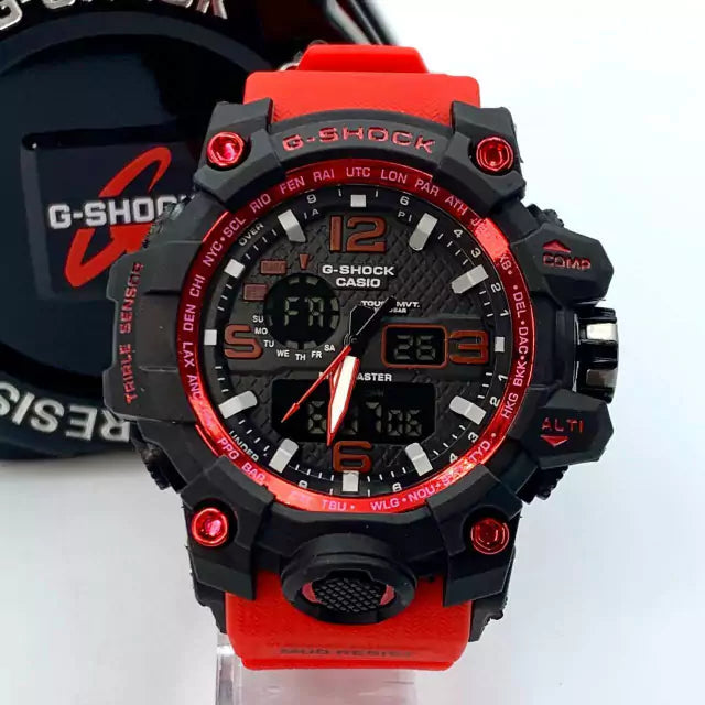 Linha Diamante Mudmaster - preto e vermelho - Pulseira de borracha - À PROVA D’ÁGUA - cod33