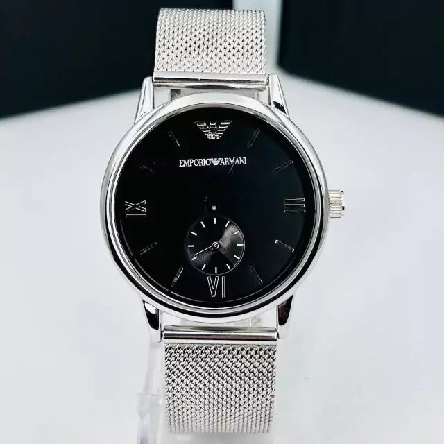 Linha Diamante Classic - prata e preto - Pulseira de aço - À PROVA D'ÁGUA - cod45