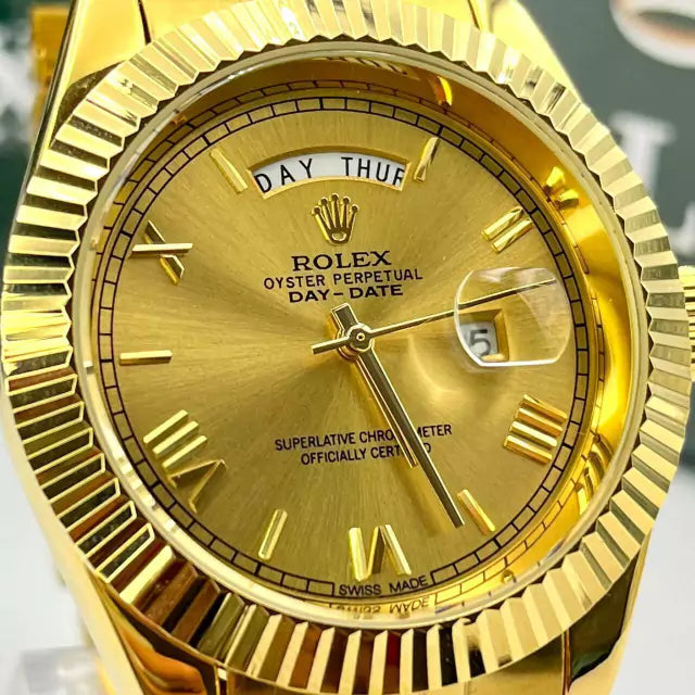 1ª Linha Datejust Nº Romanos - dourado - À PROVA D'ÁGUA - cod90