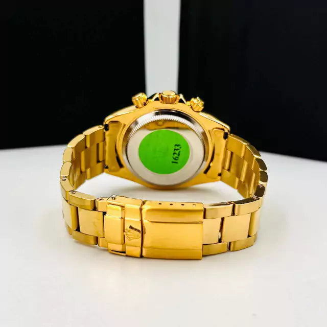 Linha Diamante Daytona Funcional - dourado e branco - Pulseira de aço - À PROVA D'ÁGUA - cod65