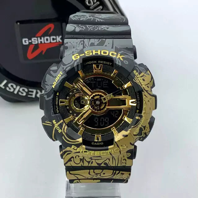 Linha Diamante GA 110 One Piece - dourado, preto e cinza - Pulseira de borracha - À PROVA D'ÁGUA - cod40