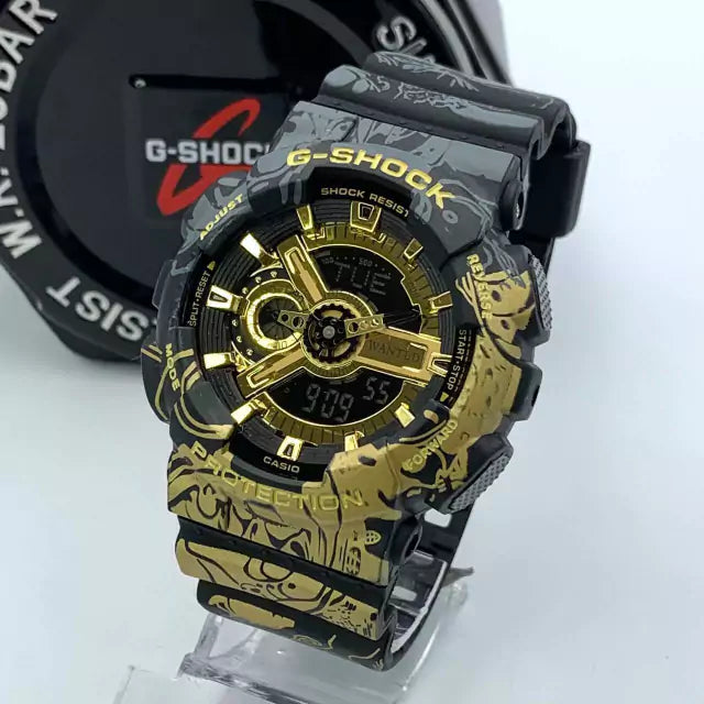 Linha Diamante GA 110 One Piece - dourado, preto e cinza - Pulseira de borracha - À PROVA D'ÁGUA - cod40