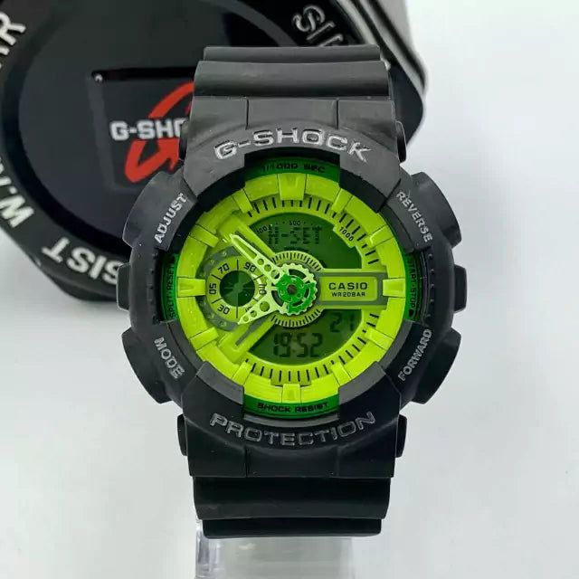 Linha Diamante GA 110 - preto e verde limão - Pulseira de borracha - Á PROVA D'ÁGUA - cod40