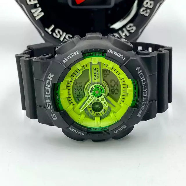 Linha Diamante GA 110 - preto e verde limão - Pulseira de borracha - Á PROVA D'ÁGUA - cod40