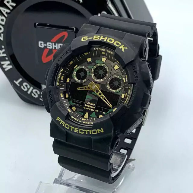 Linha Diamante GA 100 - preto, camuflado verde e dourado - Pulseira de borracha - À PROVA D'ÁGUA - cod40