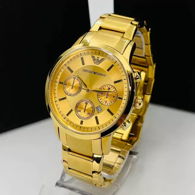 Primeira Linha Classic - dourado e preto - Pulseira de aço - À PROVA D'ÁGUA - cod60