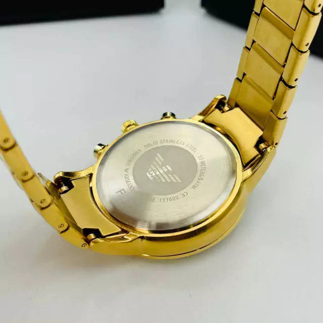 Primeira Linha Classic - dourado e preto - Pulseira de aço - À PROVA D'ÁGUA - cod60