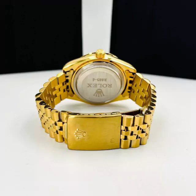 Linha Diamante Números Romanos - dourado e verde - Pulseira de aço - À PROVA D'ÁGUA - cod90