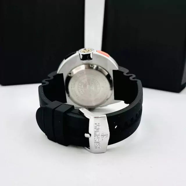 Primeira Linha Eco-Drive - preto, prata, chumbo, laranja e branco- Pulseira de borracha - À PROVA D'ÁGUA - cod120