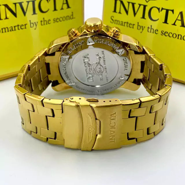 1ª Linha Pro Drive - dourado e verde - Pulseira de aço - À PROVA D'ÁGUA- cod85